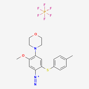 Benzenediazonium, 5-methoxy-2-[(4-methylphenyl)thio]-4-(4-morpholinyl)-, hexafluorophosphate(1-) (1:1) (ACI) Structure