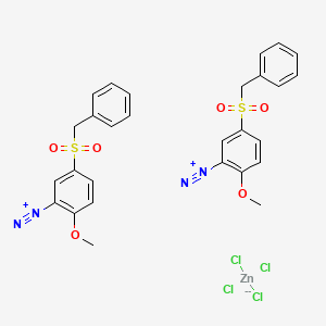 Benzenediazonium, 2-methoxy-5-[(phenylmethyl)sulfonyl]-, (T-4)-tetrachlorozincate(2-) (2:1) (9CI, ACI) Structure
