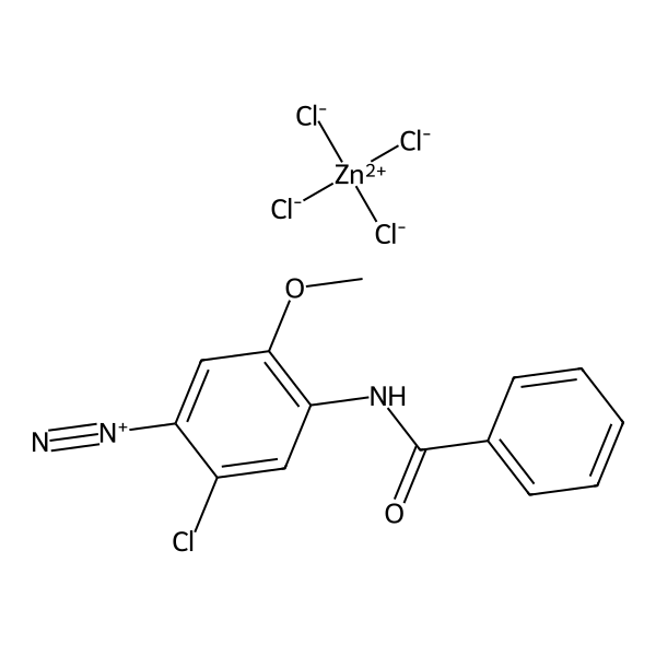 Benzenediazonium, 4-(benzoylamino)-2-chloro-5-methoxy-, (T-4)-tetrachlorozincate(2-) (2:1) (9CI, ACI)