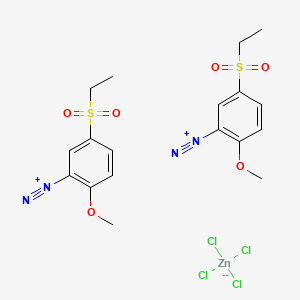Benzenediazonium, 5-(ethylsulfonyl)-2-methoxy-, (T-4)-tetrachlorozincate(2-) (2:1) (9CI, ACI) Structure