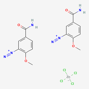 Benzenediazonium, 5-(aminocarbonyl)-2-methoxy-, (T-4)-tetrachlorozincate(2-) (2:1) (9CI, ACI) Structure