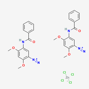 Benzenediazonium, 5-(benzoylamino)-2,4-dimethoxy-, (T-4)-tetrachlorozincate(2-) (2:1) (9CI, ACI)