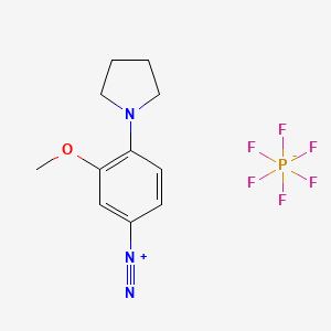 Benzenediazonium, 3-methoxy-4-(1-pyrrolidinyl)-, hexafluorophosphate(1-) (1:1) (ACI) Structure