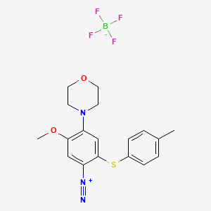 Benzenediazonium, 5-methoxy-2-[(4-methylphenyl)thio]-4-(4-morpholinyl)-, tetrafluoroborate(1-) (1:1) (ACI) Structure