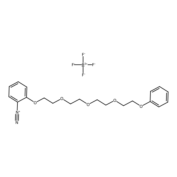 Benzenediazonium, 2-[2-[2-[2-(2-phenoxyethoxy)ethoxy]ethoxy]ethoxy]-, tetrafluoroborate(1-) (1:1) (ACI) Structure