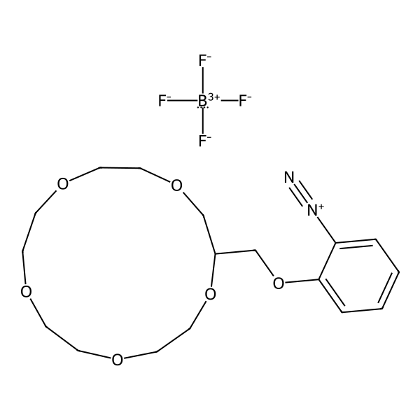 Benzenediazonium, 2-(1,4,7,10,13-pentaoxacyclopentadec-2-ylmethoxy)-, tetrafluoroborate(1-) (1:1) (ACI) Structure